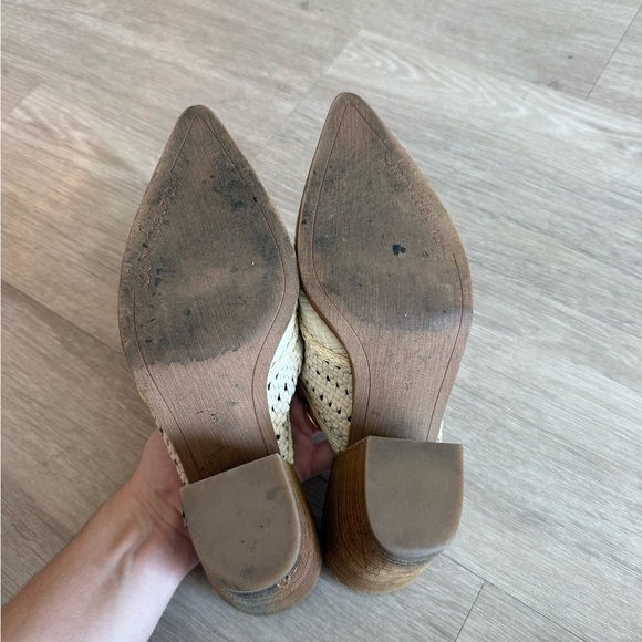 Sam Edelman Lillianna Slip-On Heel Mules Ivory Pointed Toe Size 8 - Picture 3 of 5